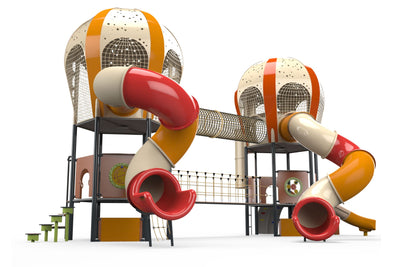 Psagot Playgrounds Balloons 2 - detail of curved tube slide descent