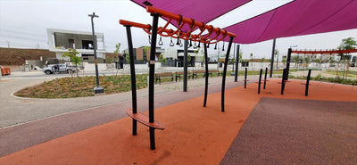 Psagot Playgrounds Ninja Hovering Hangars - dual-side racing configuration