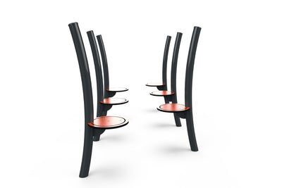 Psagot Playgrounds Ninja Pipe Path - platform-hopping leg strength obstacle