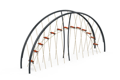Psagot Playgrounds Ninja Swinging Bridge - rope tensioning and support structure detail