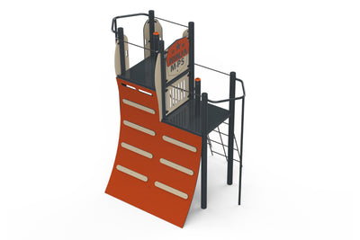 Psagot Playgrounds Ninja Victory Tower - dual-height wall climb finale with victory buzzer