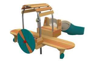 Psagot Playgrounds Aardvark - side view showing wing platforms and propeller