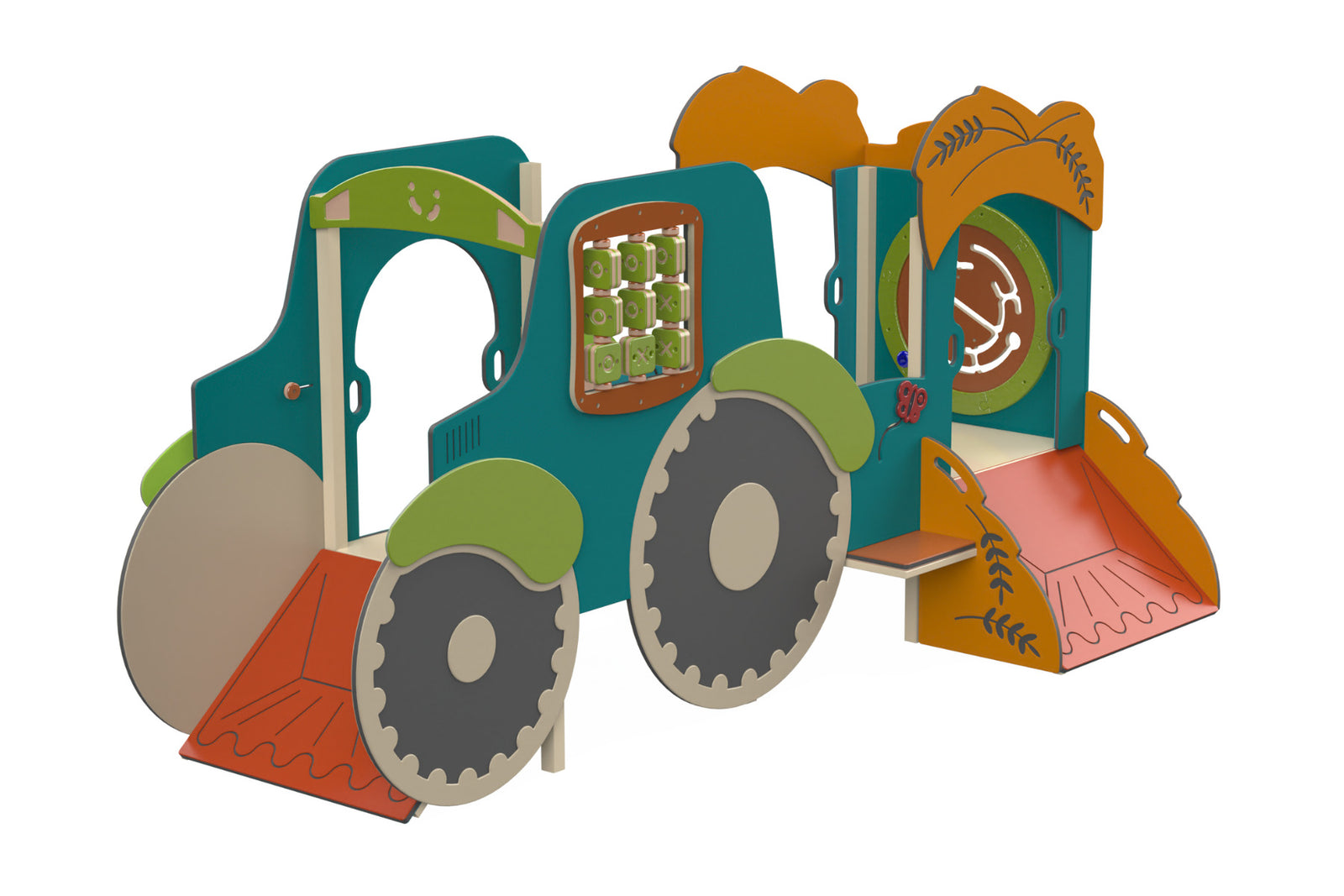 Psagot Playgrounds Scoop Tractor - HDPE agriculture-themed play structure for ages 2-5