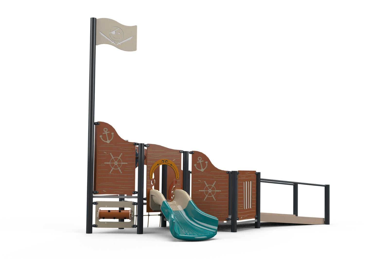 Psagot Playgrounds The Niña Accessible Playground - HDPE play system with slide and panel for ages 6-23 months