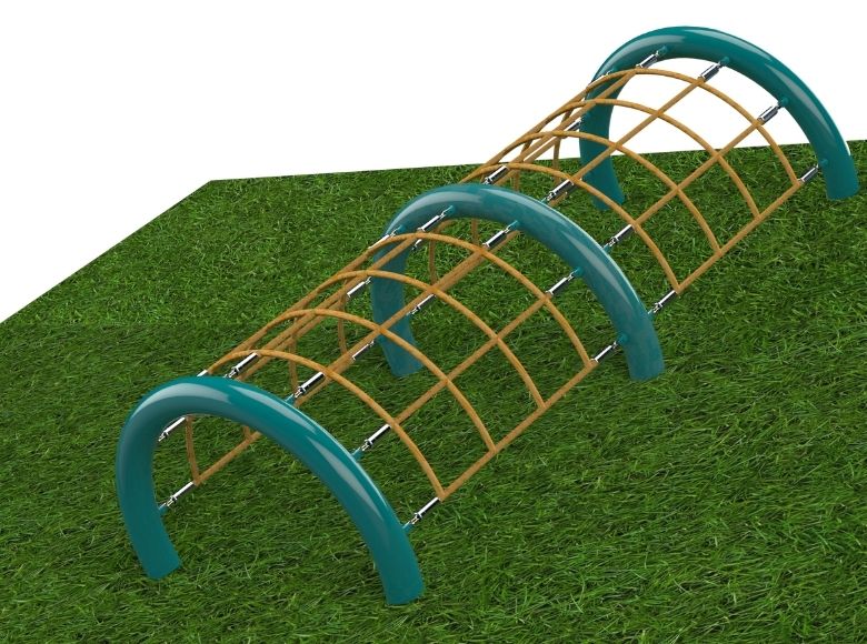 Psagot Playgrounds Waldo Tunnel - cable climbing tunnel with three steel arches for ages 2-5
