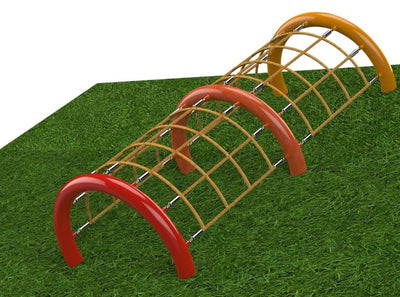 Psagot Playgrounds Waldo Tunnel - alternate angle showing rope net pattern