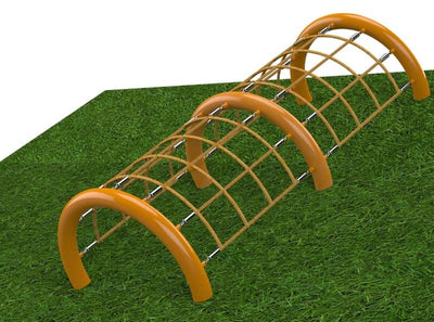 Psagot Playgrounds Waldo Tunnel - detail of galvanized steel arches