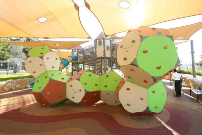 Psagot Playgrounds Climbing Rocks B - alternate angle showing connected boulders