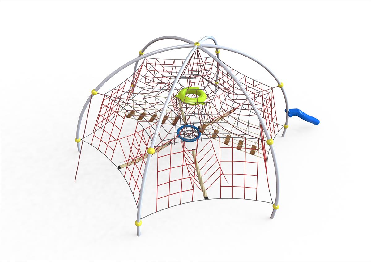 Psagot Playgrounds Independence - large dome climbing structure with nets and slide for ages 5-12