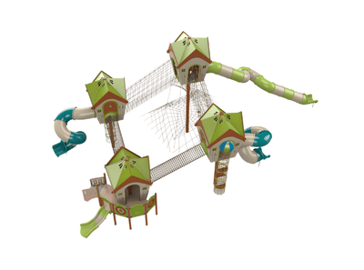 Psagot Playgrounds Long Beach 4 - rope bridge connections between towers