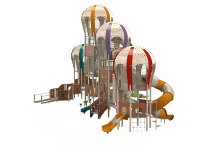 Psagot Playgrounds Balloons 4 - alternate angle showing tower bridges