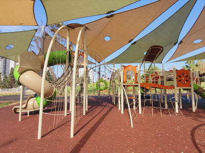 Psagot Playgrounds Memphis - spinning and swinging elements