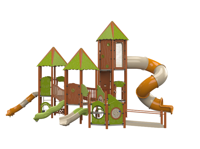 Psagot Playgrounds Dayton Commercial Playground - HDPE play system with slide and climbing and wheelchair for ages 5-12