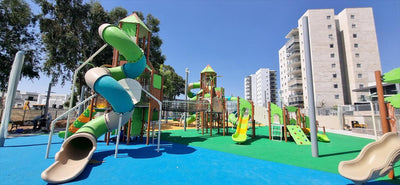 Psagot Playgrounds Berkeley Commercial Playground - Alternate angle of play structure