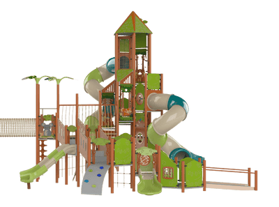 Psagot Playgrounds Berkeley Commercial Playground - Detail view of play elements