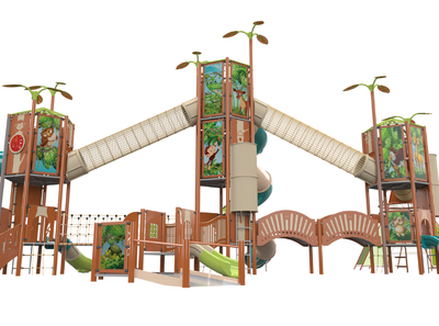 Psagot Playgrounds MetropolisB Commercial Playground - Alternate angle of play structure