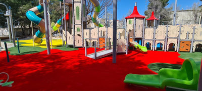Psagot Playgrounds TallahasseeB Commercial Playground - Alternate angle of play structure