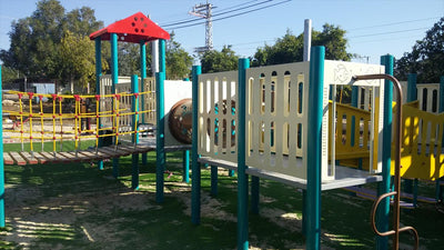 Psagot Playgrounds Buffalo Commercial Playground - detail of bridges and towers