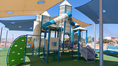 Psagot Playgrounds Nashville C Commercial Playground - steel post multi-tower play system for ages 5-12