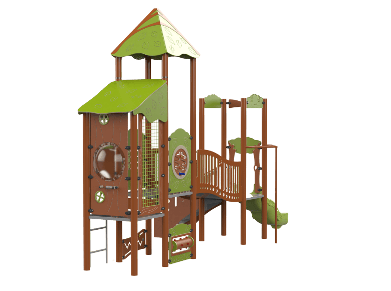 Psagot Playgrounds Carmel Commercial Playground - HDPE toddler play system with climbing tower for ages 2-5