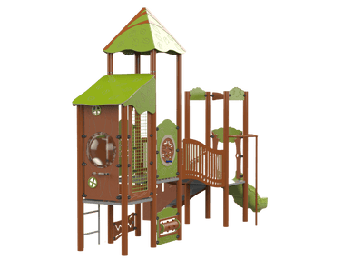 Psagot Playgrounds Carmel Commercial Playground - HDPE toddler play system with climbing tower for ages 2-5