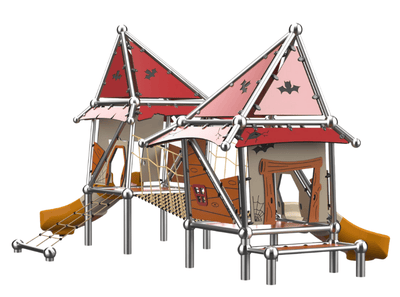 Psagot Playgrounds Lil Witch House 2 A - cable net climbing and HDPE slides