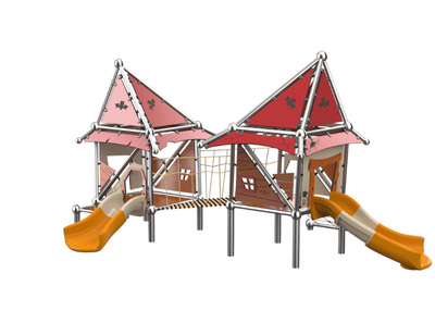 Psagot Playgrounds Lil Witch House 2 A - full structure in playground setting