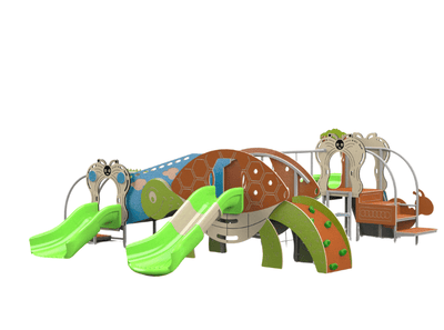 Psagot Playgrounds Chameleon - animal-themed HDPE toddler play structure with slides for ages 2-5