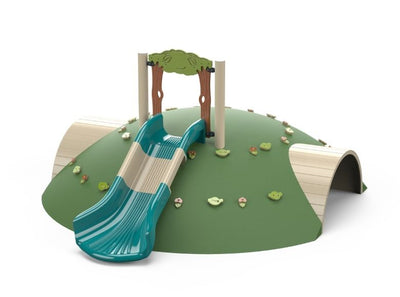 Psagot Playgrounds Hillside Slide B - detail of green natural design