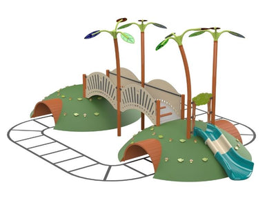 Psagot Playgrounds Hillside Slide C - detail of rubber hills and slide bridges