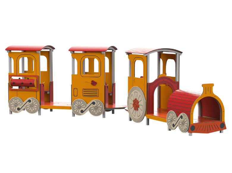 Psagot Playgrounds Thomas R - HDPE play train with climbing and crawling for ages 2-5