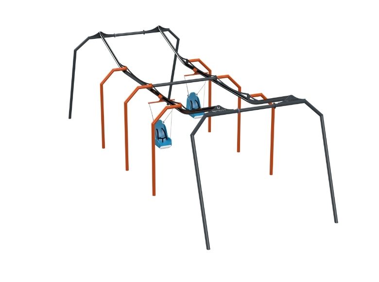 Psagot Playgrounds Omega - accessible zip line with comfortable seat for inclusive play