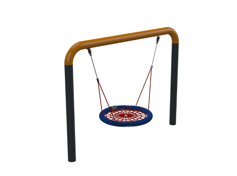 Psagot Playgrounds Square Frame Bird's Nest Swing - rope nest seat and frame detail