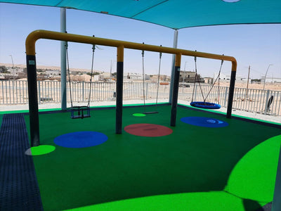 Psagot Playgrounds Square Frame Swing C - seat and suspension detail