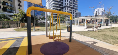 Psagot Playgrounds Square Frame Parent-Child Swing - face-to-face swing on square frame