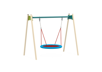 Psagot Playgrounds Bird's Nest Swing - A-frame swing with comfortable rope nest seat