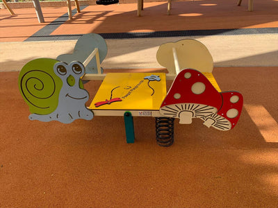 Psagot Playgrounds Butterflies Spring - nature-themed multi-seat spring seesaw for ages 2-5