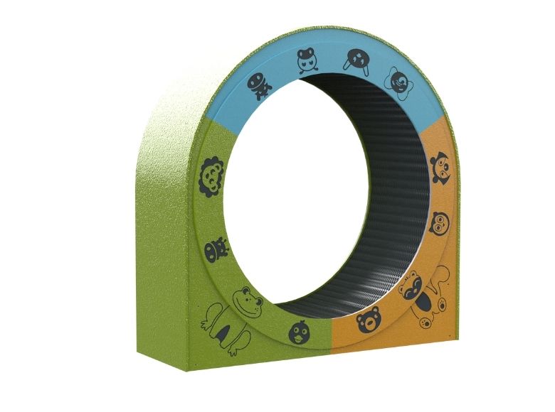 Psagot Playgrounds Mega Hamster Wheel - side view of oversized drum design