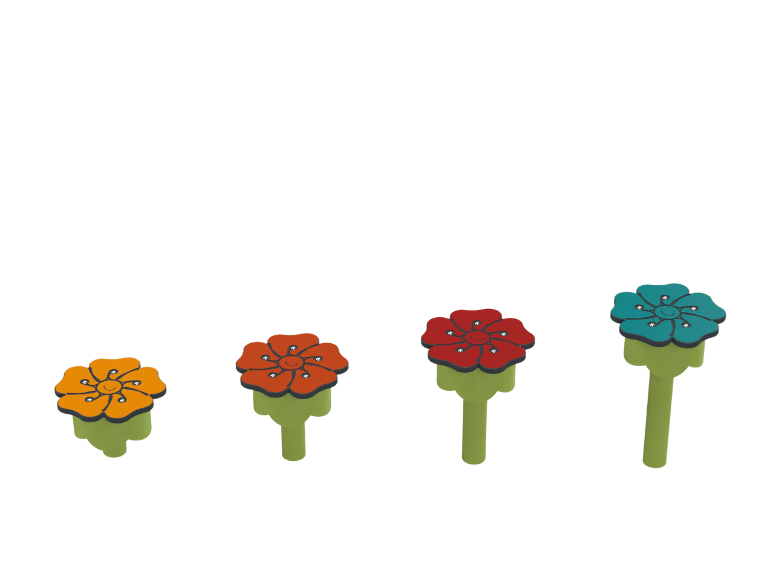 Psagot Playgrounds HDPE Flower Stepping Pods - two-tone flower stepping stools for ages 2-12