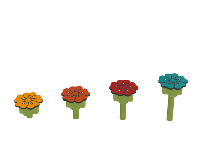 Psagot Playgrounds HDPE Flower Stepping Pods - two-tone flower stepping stools for ages 2-12