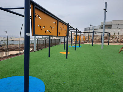 Psagot Playgrounds Modular Ninja Track A - climbing and crawling module sections