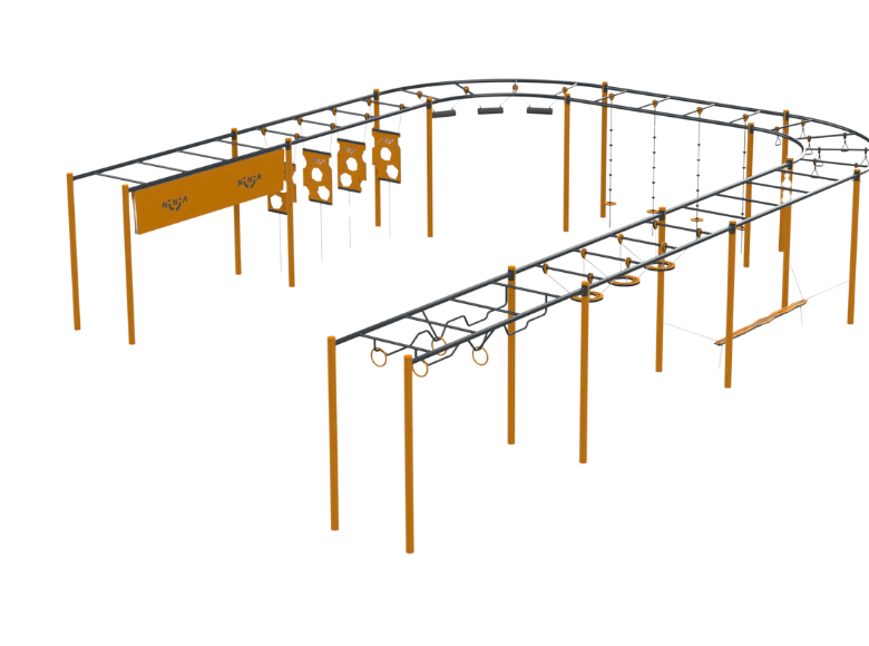 Psagot Playgrounds Modular Ninja Track A - full course layout overview