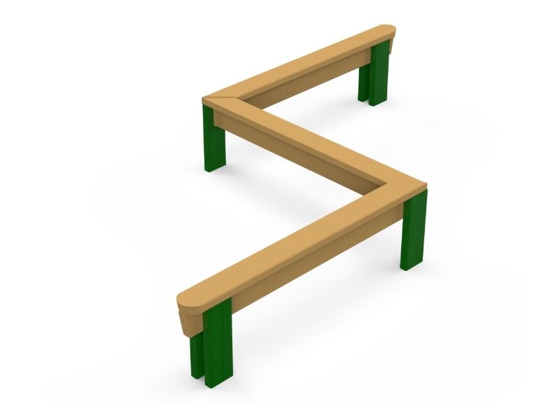 Psagot Playgrounds Zigzag - Dog Play - zigzag-pattern walking beam for dog agility training