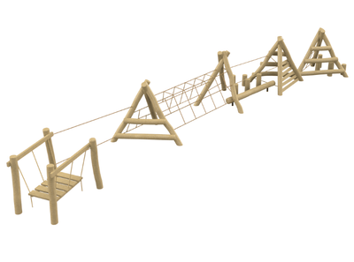 Psagot Playgrounds Aroma - Robinia wood fitness course with climbing and rope elements