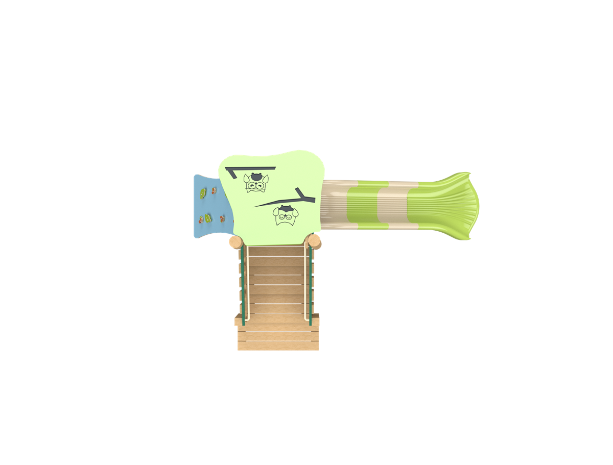 Psagot Playgrounds Arpeggio - Robinia wood toddler play system with owl carvings for ages 2-5