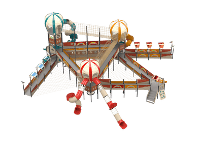 Psagot Playgrounds Balloons TLV 3B - accessible bridges extending to upper levels