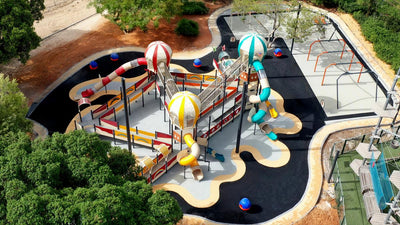 Psagot Playgrounds Balloons TLV 3B - interactive play panels and cable systems