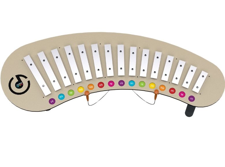 Psagot Playgrounds Marimba - individual resonator boxes and note bars detail