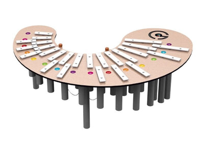 Psagot Playgrounds Organ - mallets and chromatic note layout close-up