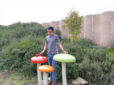 Psagot Playgrounds Mushroom Bells - individual mushroom bells with varying diameters